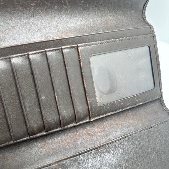 COACH Brown Signature Canvas Wallet - Picture 8 of 10